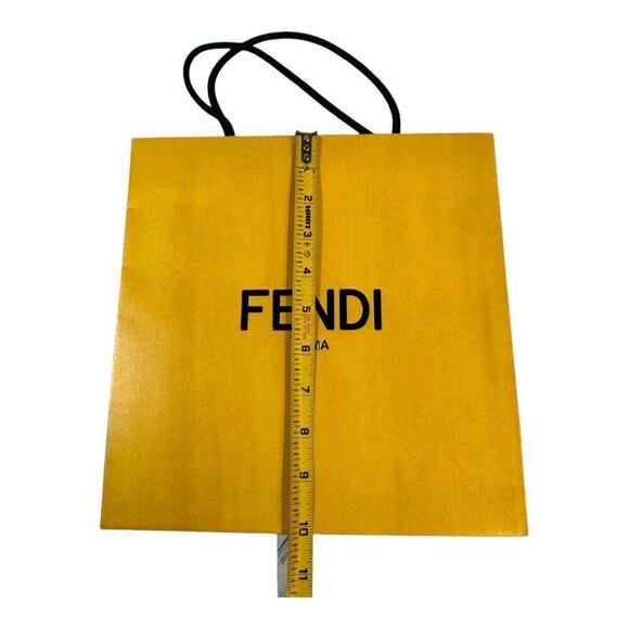 Fendi Yellow Shopping Bag Luxury Italian Gift Tote Rope Handles Authentic 10X10 - Picture 4 of 4